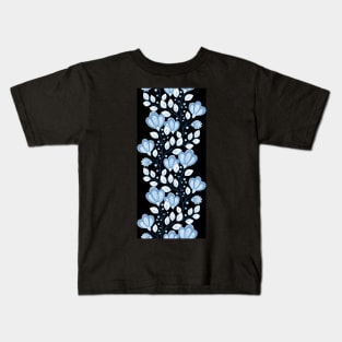 Colored Striped Pattern with Vintage Floral Motifs Kids T-Shirt